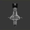 Sci Fi Spaceship Model With White Black Design Streamlined Body Cockpit And Engines 3d model