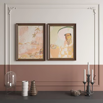 Middle Ancient Style Decorative Painting 3d model