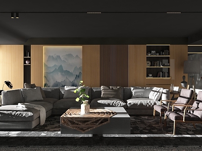 Modern high-end living room model