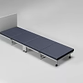 Foldable Metal Frame Bed With Blue Mattress And Rolling Wheels Design 3d model
