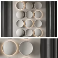 Modern Wall Decor With Circular Elements And Lighting