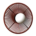 Woven Rattan Round Wall Lamp With White Globe Shade And Brown Frame Design