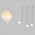 Modern Chandeliers Featuring Golden Frame White Crystal Tassels And Spherical Bulbs Design