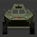 Green Armored Military Vehicle with Red Star Emblem and Number 2437 Design