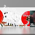 Creative Event Display Wall With Musical Notes Piano Keys Horn Globe And Vox Logo