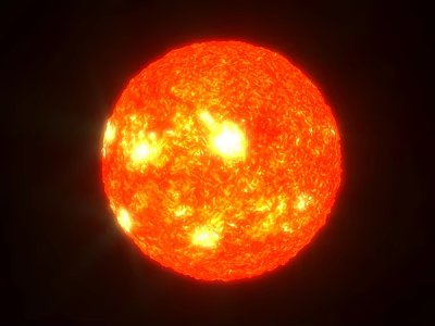 Vibrant Orange Sun With Bright Surface Flares And Active Solar Regions 3d model
