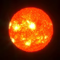 Vibrant Orange Sun With Bright Surface Flares And Active Solar Regions