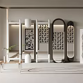 Modern Stylish Mirrors With Various Shapes And Decorative Patterns For Interior Decor 3d model