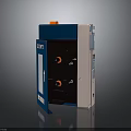 Electronic Control Device With Blue And White Design Open Door And Internal Components