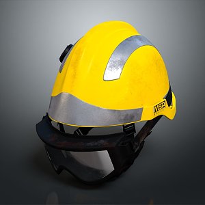 Firefighter Helmet Firefighter Helmet Fire Fighting Suit Helmet Virus Mask Water Belt PBR Model 3d model