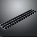 Multiple Long Smooth Metal Tubes With Reflective Surface On Dark Background 3d model