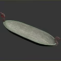 White Boat Shaped Decorative Tray With Textured Surface And Ornamental Ends