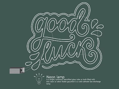 Neon Lamp Lighting Combination With Good Luck Word Design For Festival Decoration 3d model