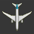 Modern Aerospace Aircraft With White Body Blue Tail And Twin Engines For Cosmic Exploration