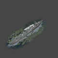 Vintage Gray Warship With Two Smokestacks Emitting Smoke Sailing On Ocean Waters