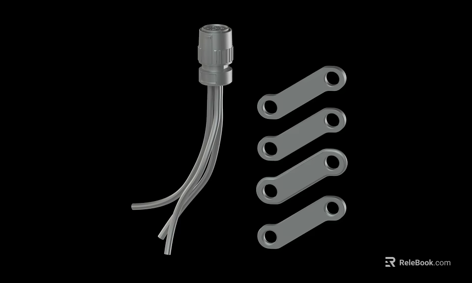 Metal Connector With Three Tubes And Four Perforated Metal Plates 3d model 