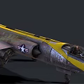 Yellow Accented Gray U.S. Air Force Fighter Jet With Sharp Nose And Aerodynamic Design 3d model