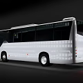 Modern White City Bus With Bright Headlights And Sleek Exterior Design