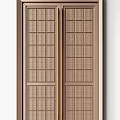 Elegant Modern Copper Paneled Doors With Grille Vertical Slats And Geometric Patterns
