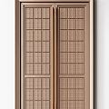 New Chinese style door copper door double door combination 3d model