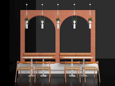 Modern Restaurant Card Block Card Block Combination Single Head Small Chandelier 3d model