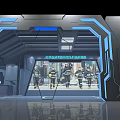 Chinese Emergency Management Rescue Team Members In Modern Facility With Cityscape