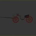 Antique Horse Carriage With Red Seats Red Wheels And Black Body