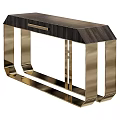 Modern Coffee Table Interior Design With Sleek Metal Frame And Wooden Top