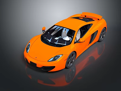 Orange Sports Car With Sleek Aerodynamic Design Black Wheels And Glossy Finish 3d model