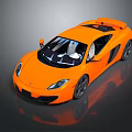 Orange Sports Car With Sleek Aerodynamic Design Black Wheels And Glossy Finish