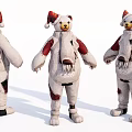 Modern game character virtual character humanoid cartoon bear 3d model