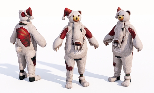 Modern game character virtual character humanoid cartoon bear 3d model