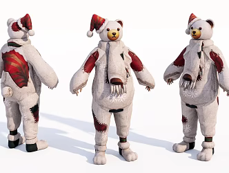 Modern game character virtual character humanoid cartoon bear 3d model