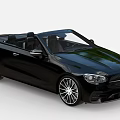 Black Mercedes Convertible Car With Sleek Exterior And Black Interior Design