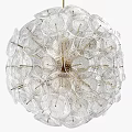 Elegant Modern Crystal Chandelier With Transparent Glass Petal And Round Design Details