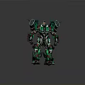 Futuristic Mechanical Robot With Green Black Red Armor And Mechanical Limbs Sci Fi Design