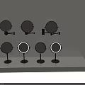 Modern Circular Mirrors With Black Frames Wall Mounted And Tabletop Designs 3d model