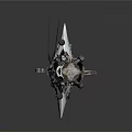 Ornate Long Silver Sword With Intricate Carvings Decorative Hilt And Sharp Blade