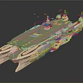 Futuristic Twin Hull Space Aircraft Carrier With Runway And Deck Design