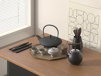 Tea Set Tea Tray Tea Cup Teapot 3d model