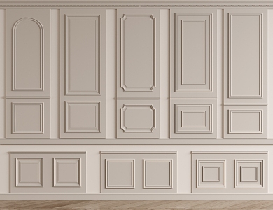 French Style Wall Panel Simple European Wall Panel Skirting Line Waist Line European Style Carved Gypsum Line Dado Background Wall Carved 3d model