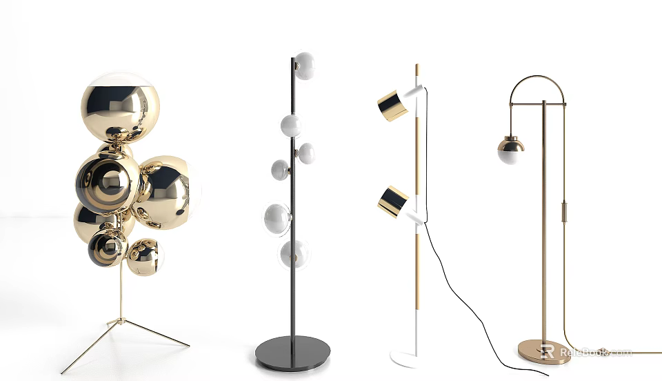 Modern Floor Lamps with Various Stylish Designs for Contemporary Home Decor 3d model 