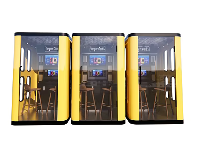 Modern Musical Instruments And Art Supplies Display With Shelves And Lighting 3d model