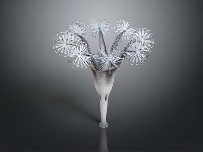 Elegant Silver Deer Inspired Vase With Star Shaped Decor And Modern Design 3d model