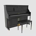 Elegant Black Yamaha Piano With Matching Bench And Gold Accents