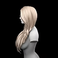 Game Movie Character With Long Wavy Blonde Hair In 3D Render On Black Background
