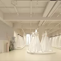 Modern Wedding Dress Shop Interior With Bridal Gowns And Bright Space