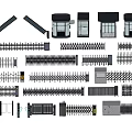 Various Security Gates Metal Railings Turnstiles And Access Control Equipment 3d model