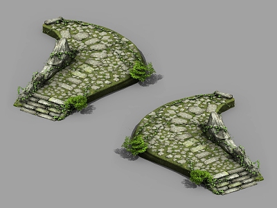 Modern Stone Road 3d model