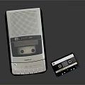 Vintage Cassette Tape Recorder And Classic Cassette Tape With Retro Digital Design